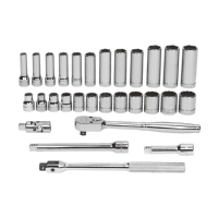 Williams MSB-29F Socket and Drive Tool Set ONLY 3/8" Drive, 29 Pcs, 6 & 12 Pt.